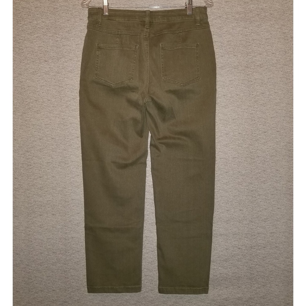 Women's CATO Pants Olive Green Size 6 Khaki Comfort Stretch Hi-Rise Tapered Leg - Picture 11 of 11